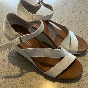 TOMS wedge sandals. Worn one time